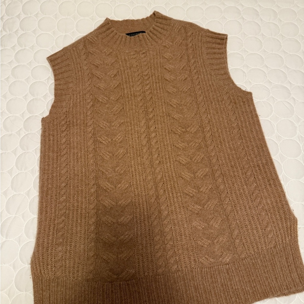 Charter Club Women's Cashmere Sweater vest - Tan
